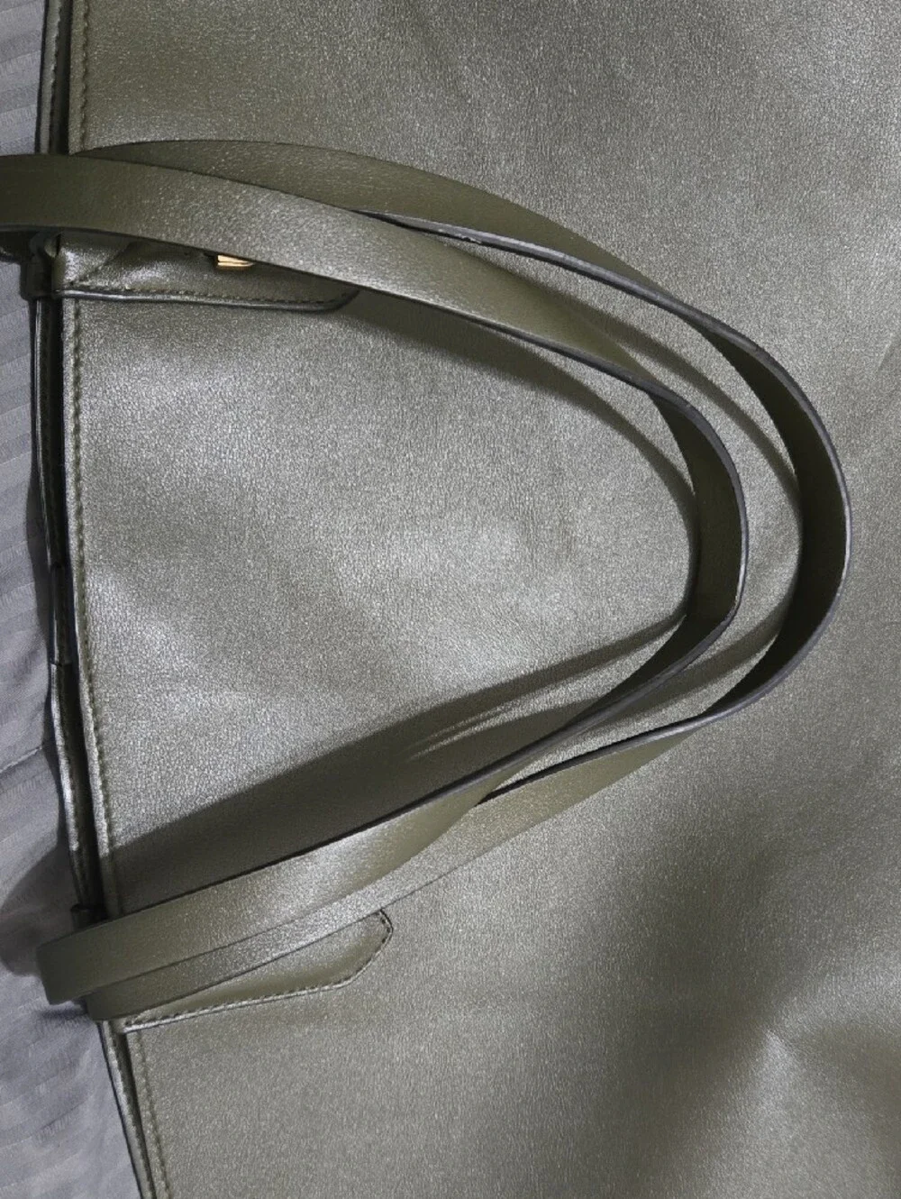 a new day Olive Green Structured Tote with Double Straps